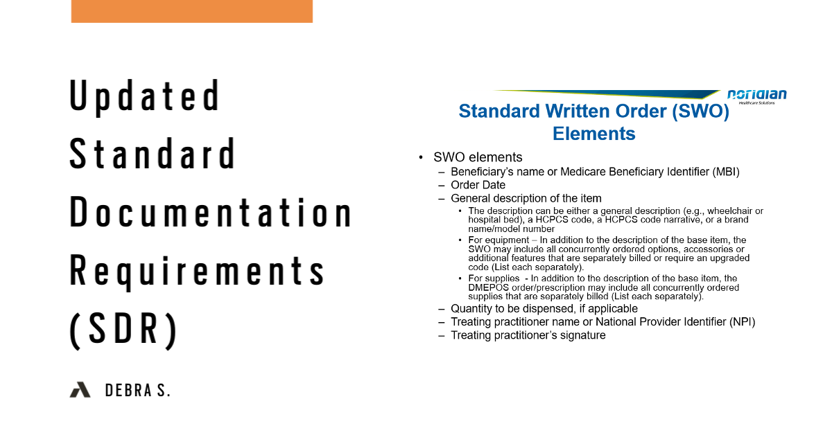 Updated Standard Documentation Requirements (SDR)